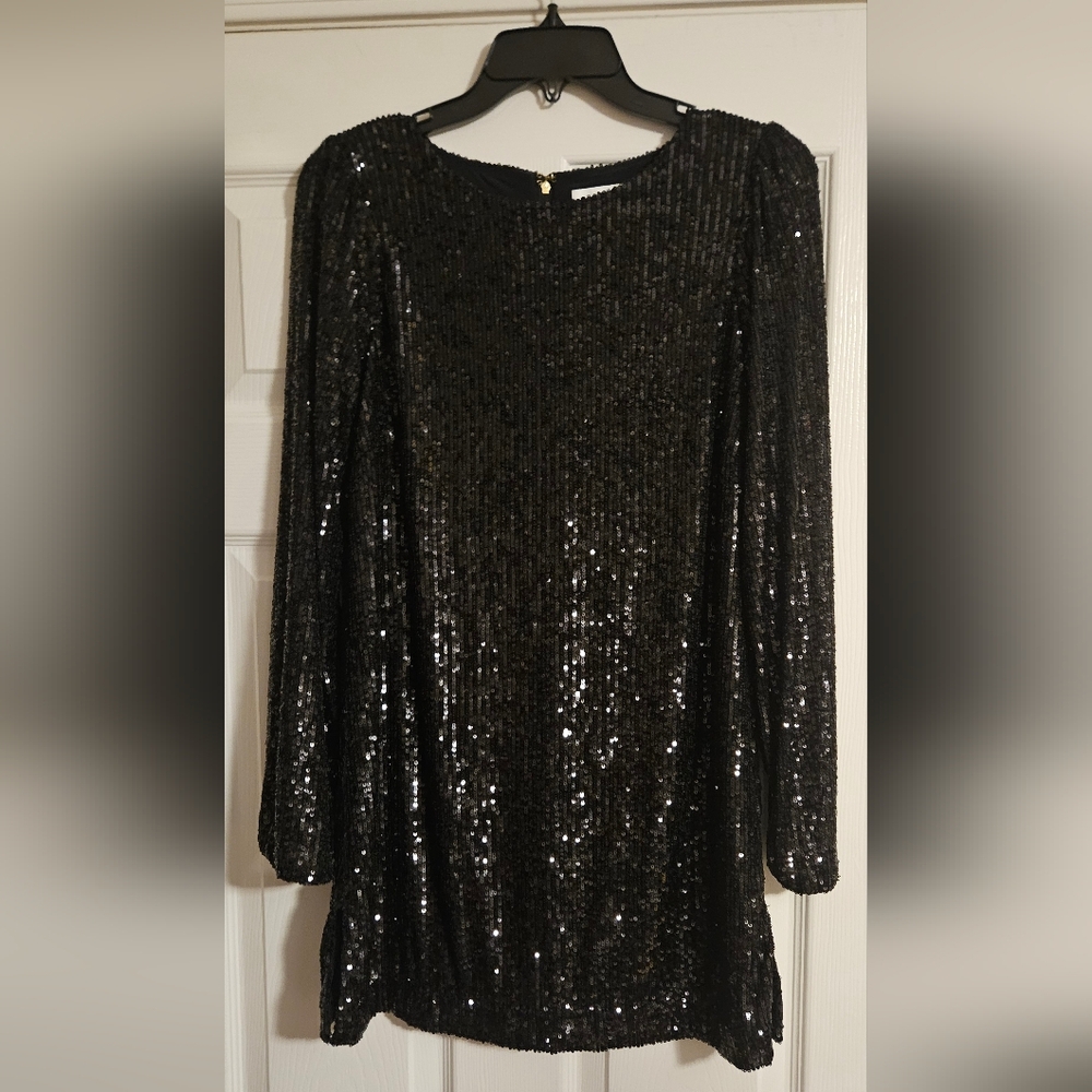 NWT Lilly Pulitzer Nicoline Long Sleeve Romper:Nior Treasure Box Sequin - Picture 4 of 11